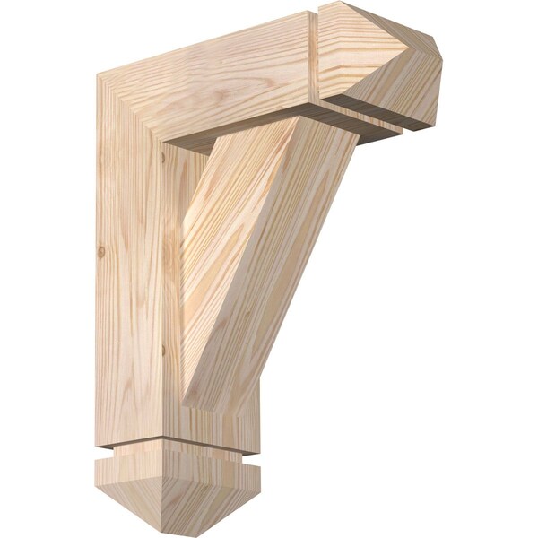 Ekena Millwork Traditional Arts and Crafts Smooth Bracket w/ Offset Brace, Douglas Fir, 5 1/2"W x 14"D x 18"H BKT0604X14X18TRA03SDF - main